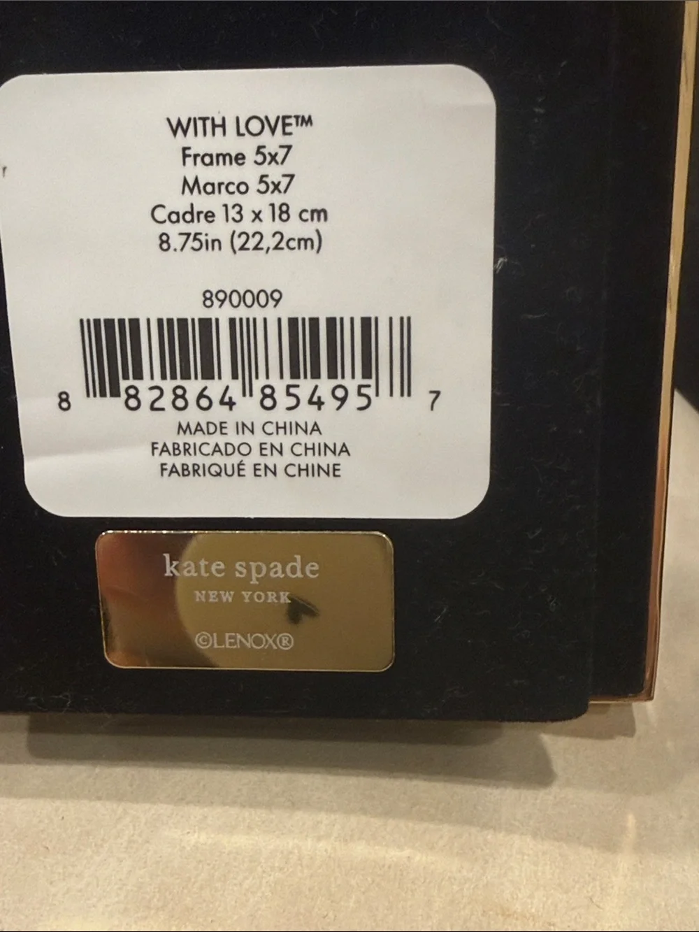 kate spade White and Gold With Love 5x7 Frame by Lenox